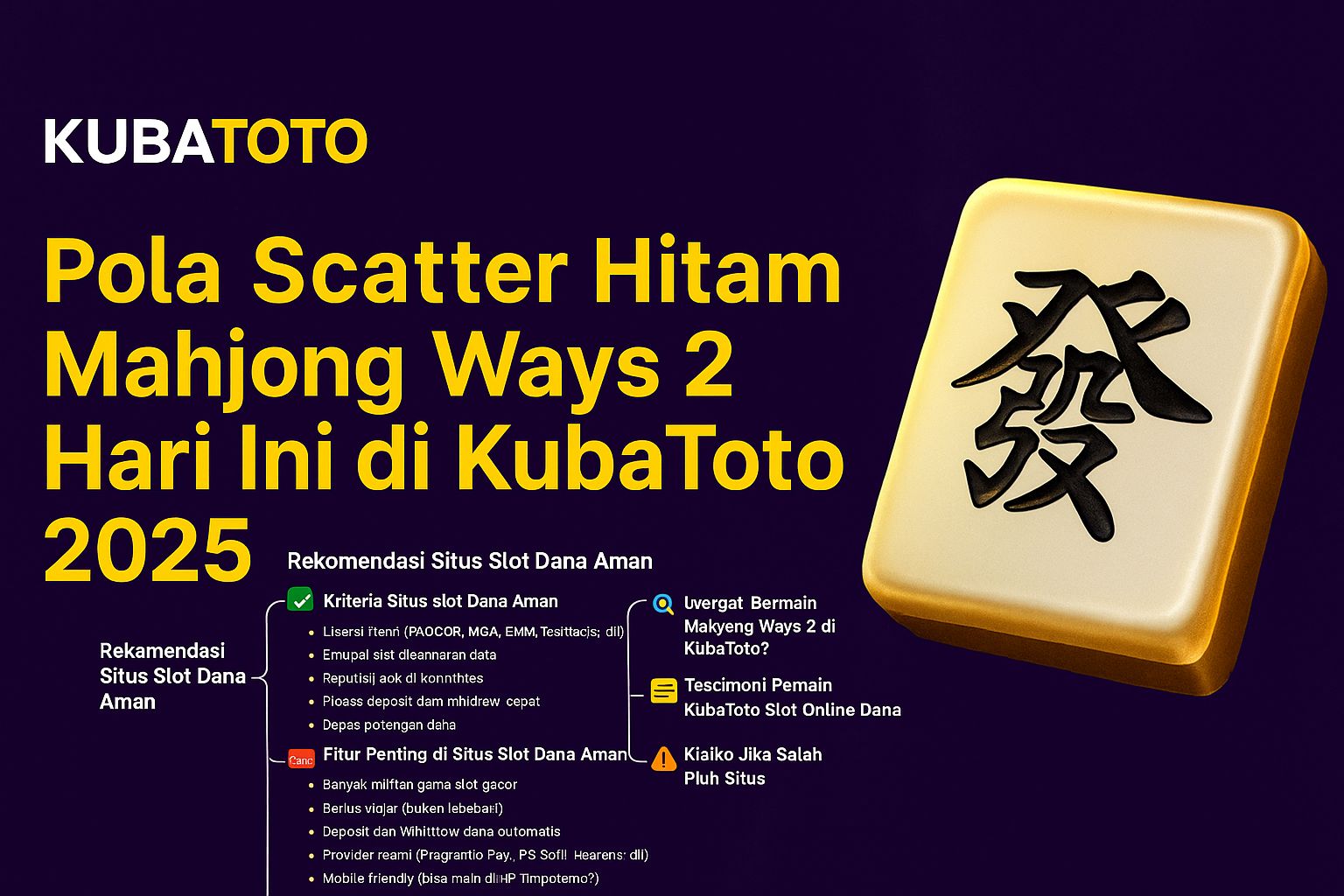 Pola Scatter Hitam Mahjong Ways 2 Hari Ini di KubaToto 2025